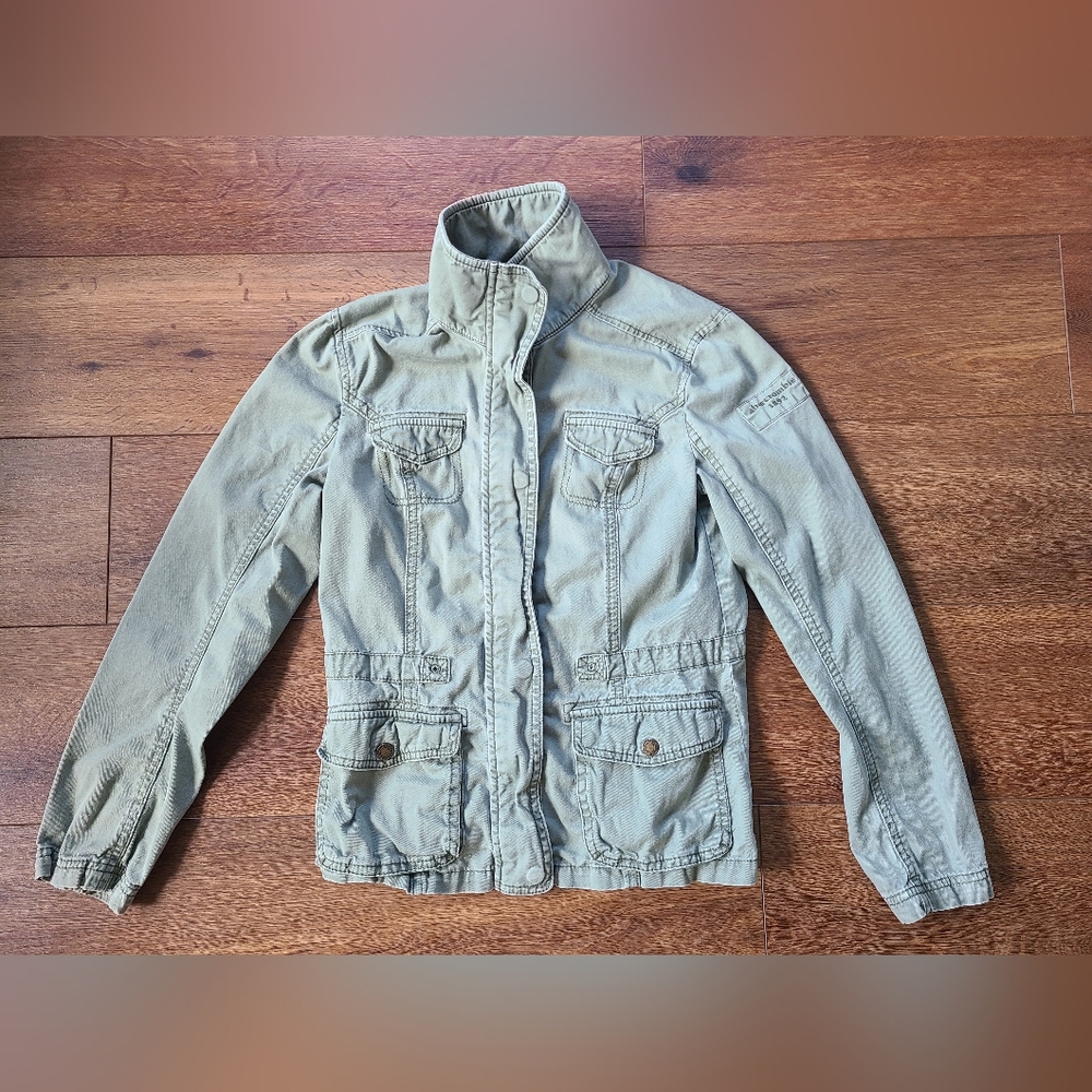Abercrombie Kids Olive Green Four Pocket Choir Utility Military Jacket sz XL